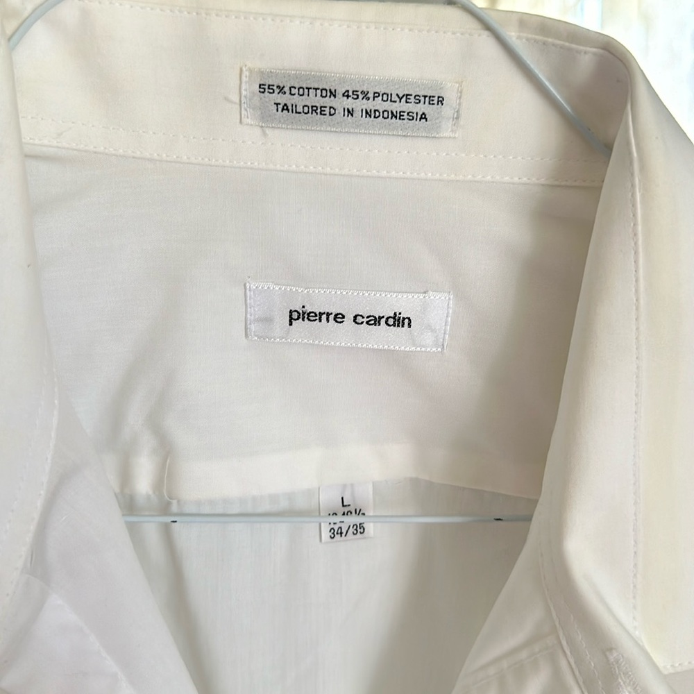 Pierre Cardin white button down dress short for men